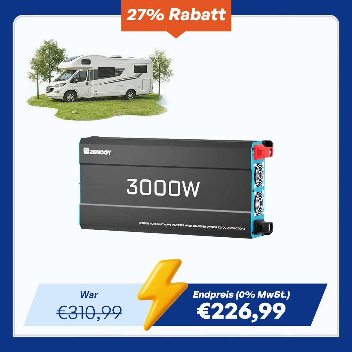 12V 3000W Wechselrichter Reine Sinuswelle