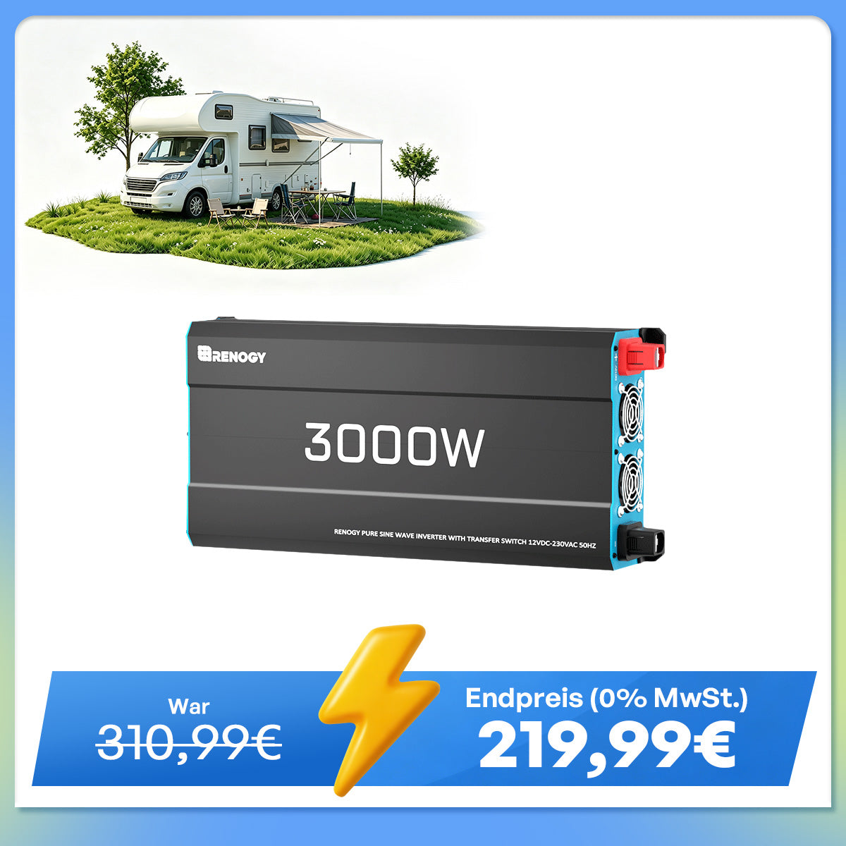 12V 3000W Wechselrichter Reine Sinuswelle