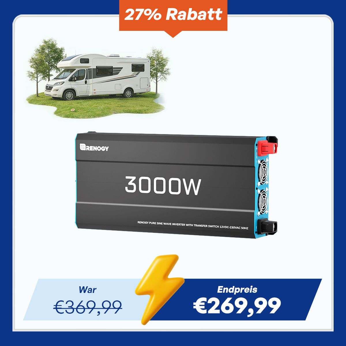12V 3000W Wechselrichter Reine Sinuswelle