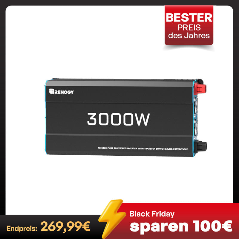 12V Wechselrichter Reine Sinuswelle 3000W / 2000W / 1000W