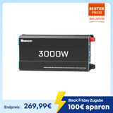 3000W 12V Wechselrichter reine Sinuswelle 12V auf 230V für Wohnmobil Camping Offgrid