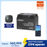 Pro 12V 100Ah LiFePO4 Batterie mit Bluetooth und Selbstheizung