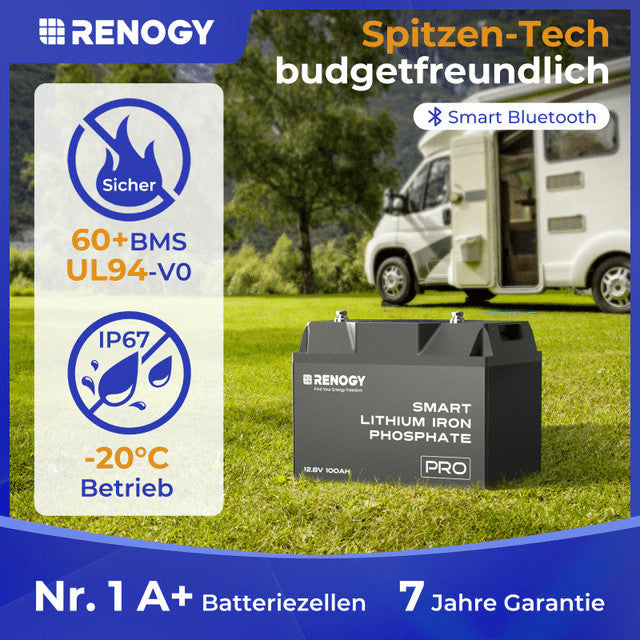 400W 12 Volt Komplette Solaranlage mit 12V 100Ah LiFePO4 und 1000W Wechselrichter