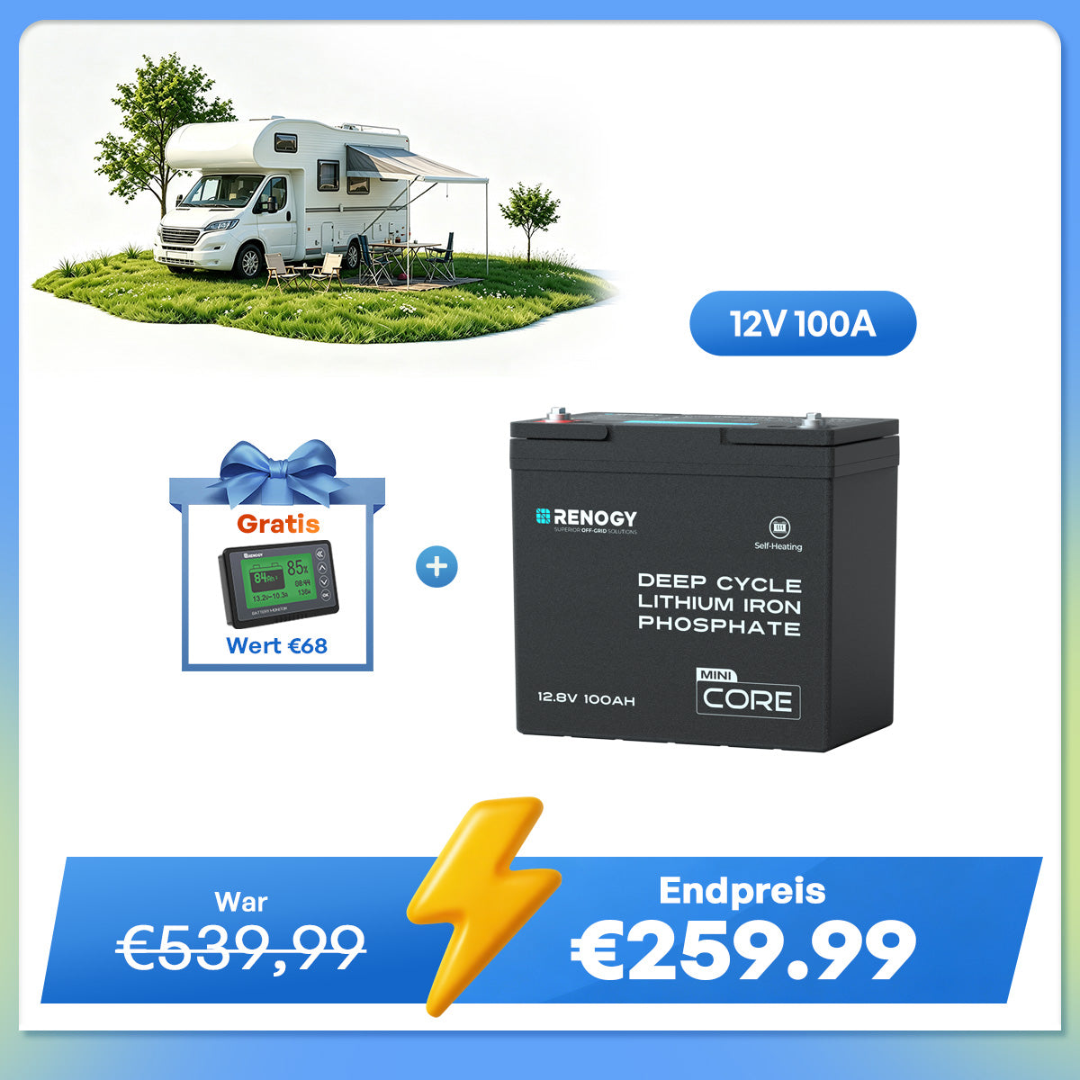 Core Mini - 12V 100Ah LiFePO4 Lithium Batterie