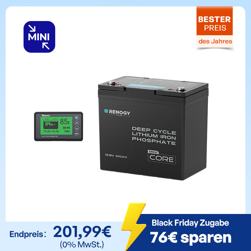 Core mini 12V 100Ah LiFePO4 Batterie