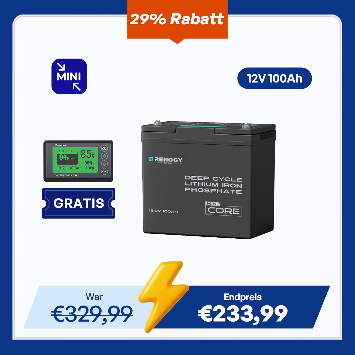 Core Mini - 12V 100Ah LiFePO4 Batterie