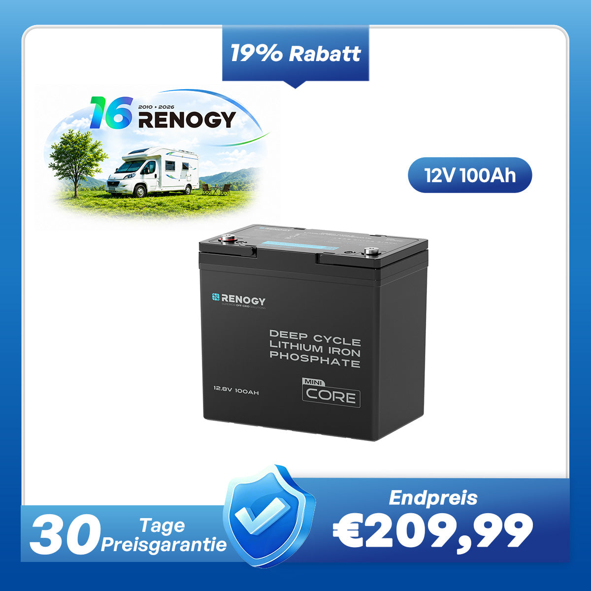 Core Mini - 12V 100Ah LiFePO4 Lithium Batterie