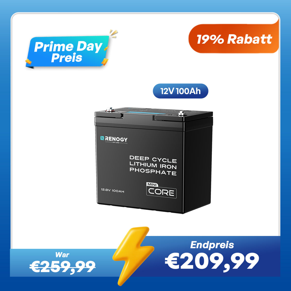 Core Mini - 12V 100Ah LiFePO4 Lithium Batterie
