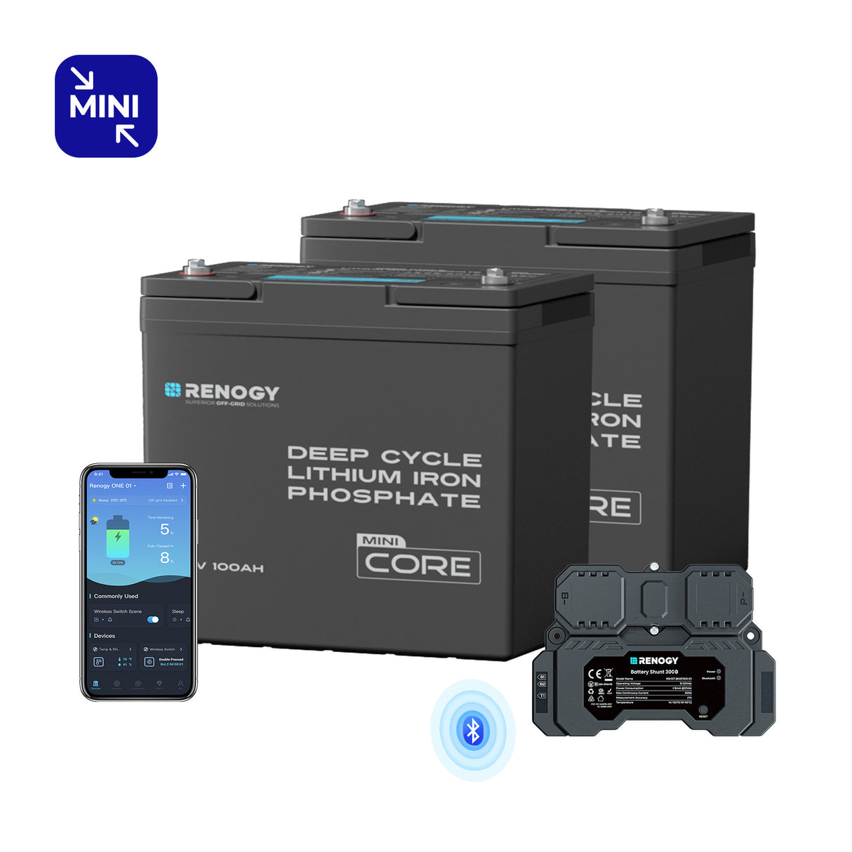 Core mini LiFePO4 12V Lithium Batterie 300Ah/200Ah/100Ah