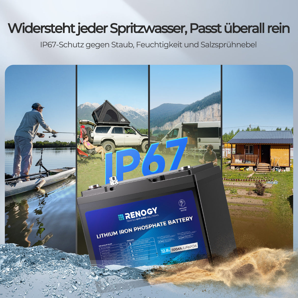 Vorbestellung 12V 100Ah Trolling Motoren LiFePO4 Batterie mit Bluetooth