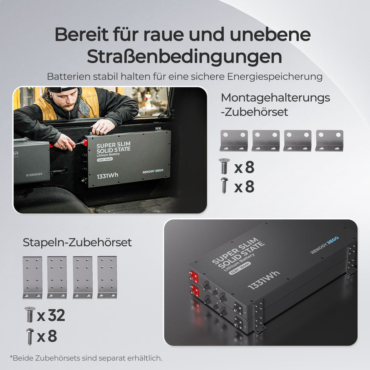 REGO-12.8V 104Ah Super Slim Solid State LiFePo4 Batterie