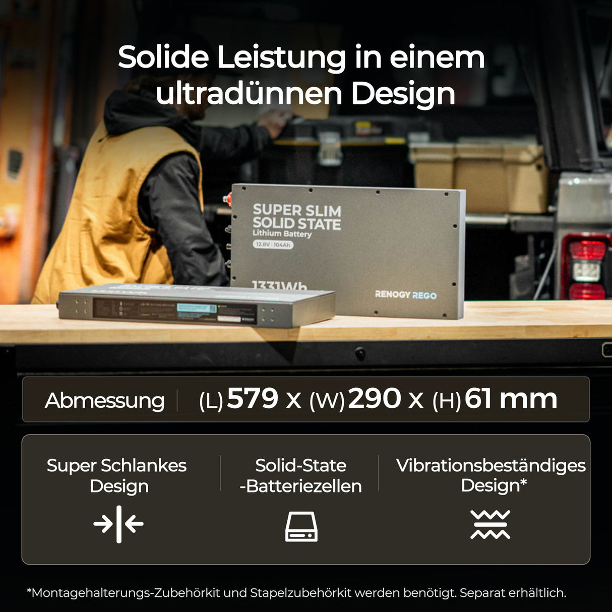 REGO-12.8V 104Ah Super Slim Solid State LiFePo4 Batterie