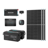 5,12 kWh Wohnmobil Solaranlage | Core 200Ah LiFePO4 Batterien, 3000W Wechselrichter, 50A Batterieladegerät