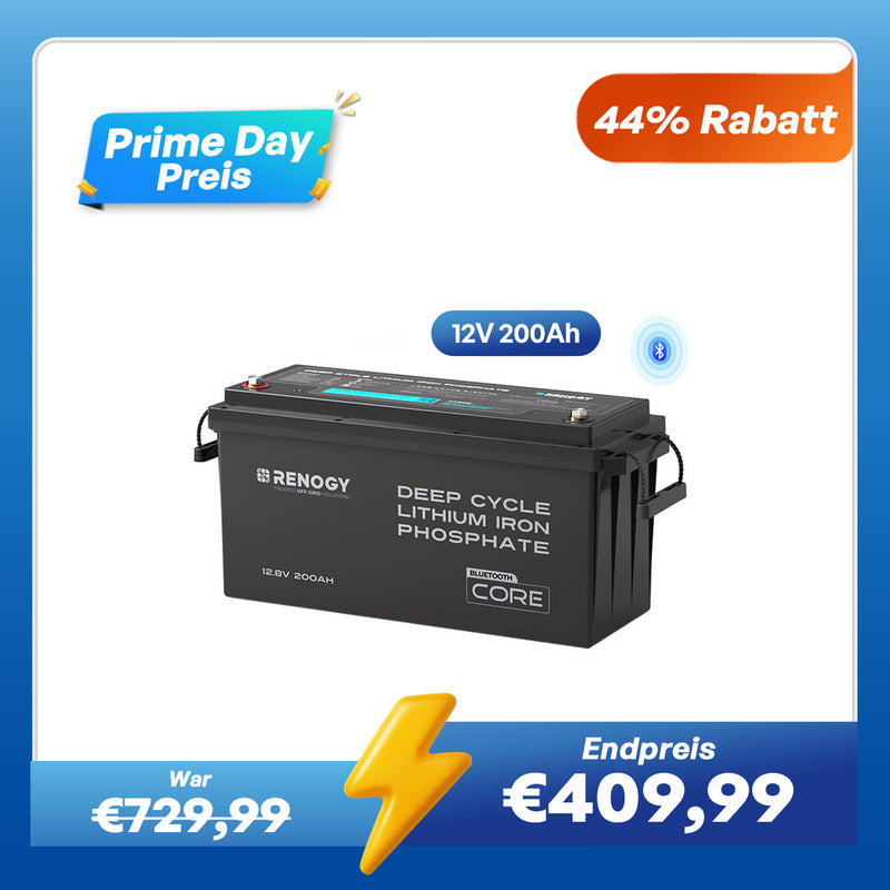 Core - 12V 200Ah LiFePO4 Lithium Batterie mit Bluetooth