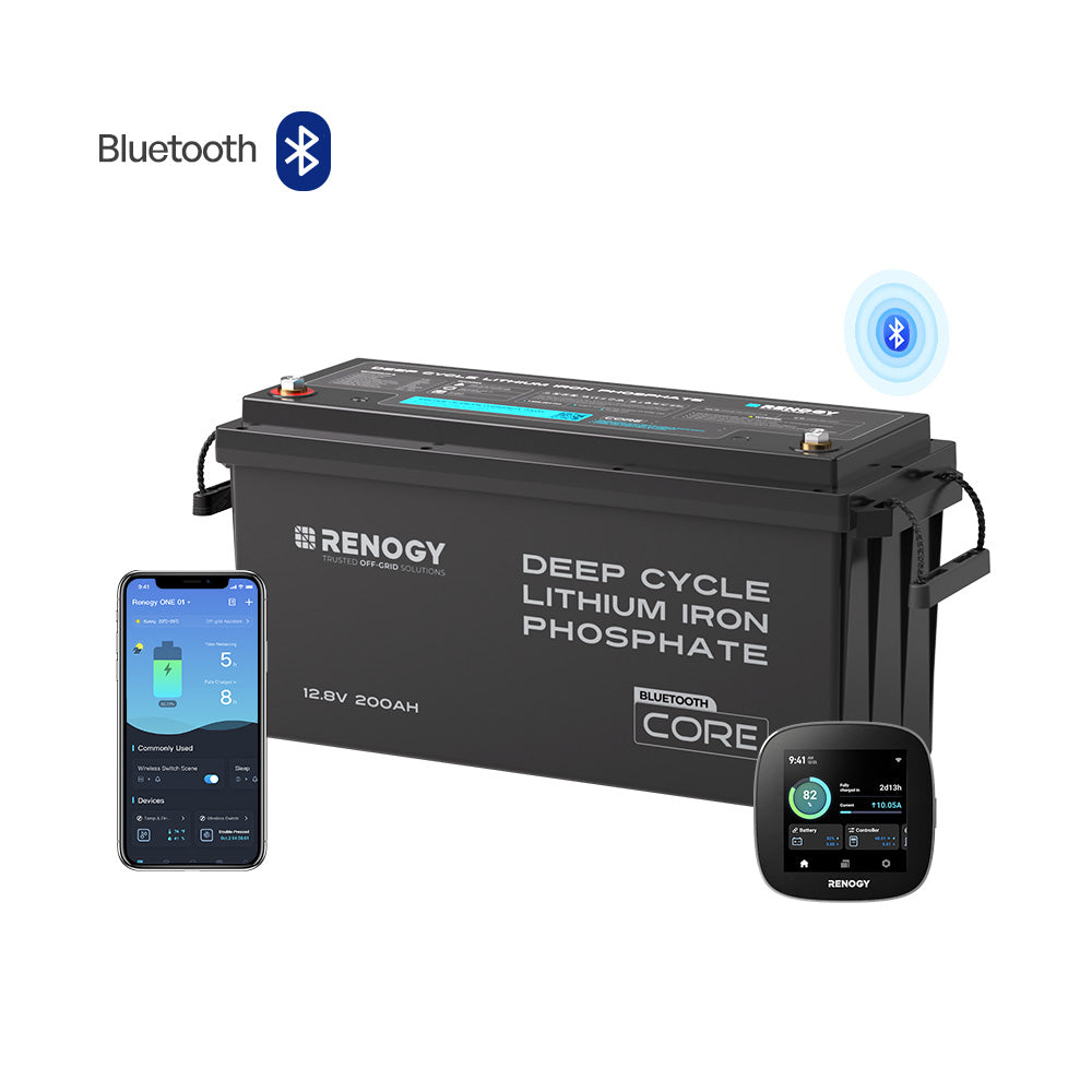 Renogy 12 V 200 Ah LiFePO4-Batterie mit Bluetooth– Kompakte Energie für Wohnmobile und Haushalte. 0% MwSt.