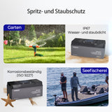 LiFePO4 12V 200Ah Batterie mit Selbstheizung Funktion und Bluetooth 60+ BMS Schutz IP67 wasserdicht
