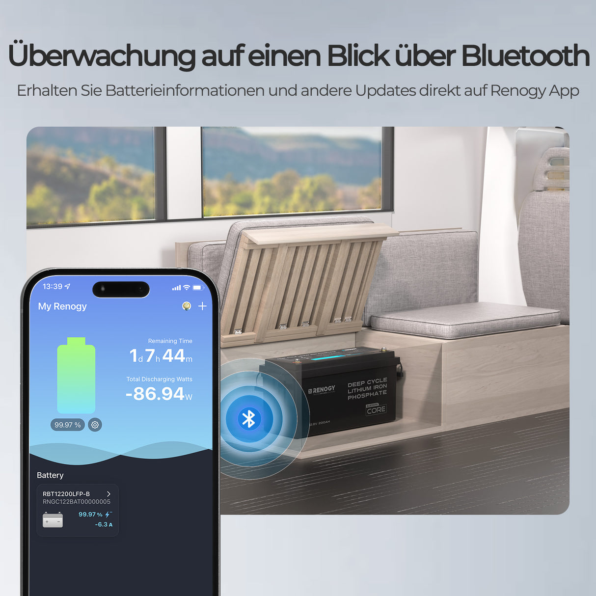 LiFePO4 Batterie Bluetooth