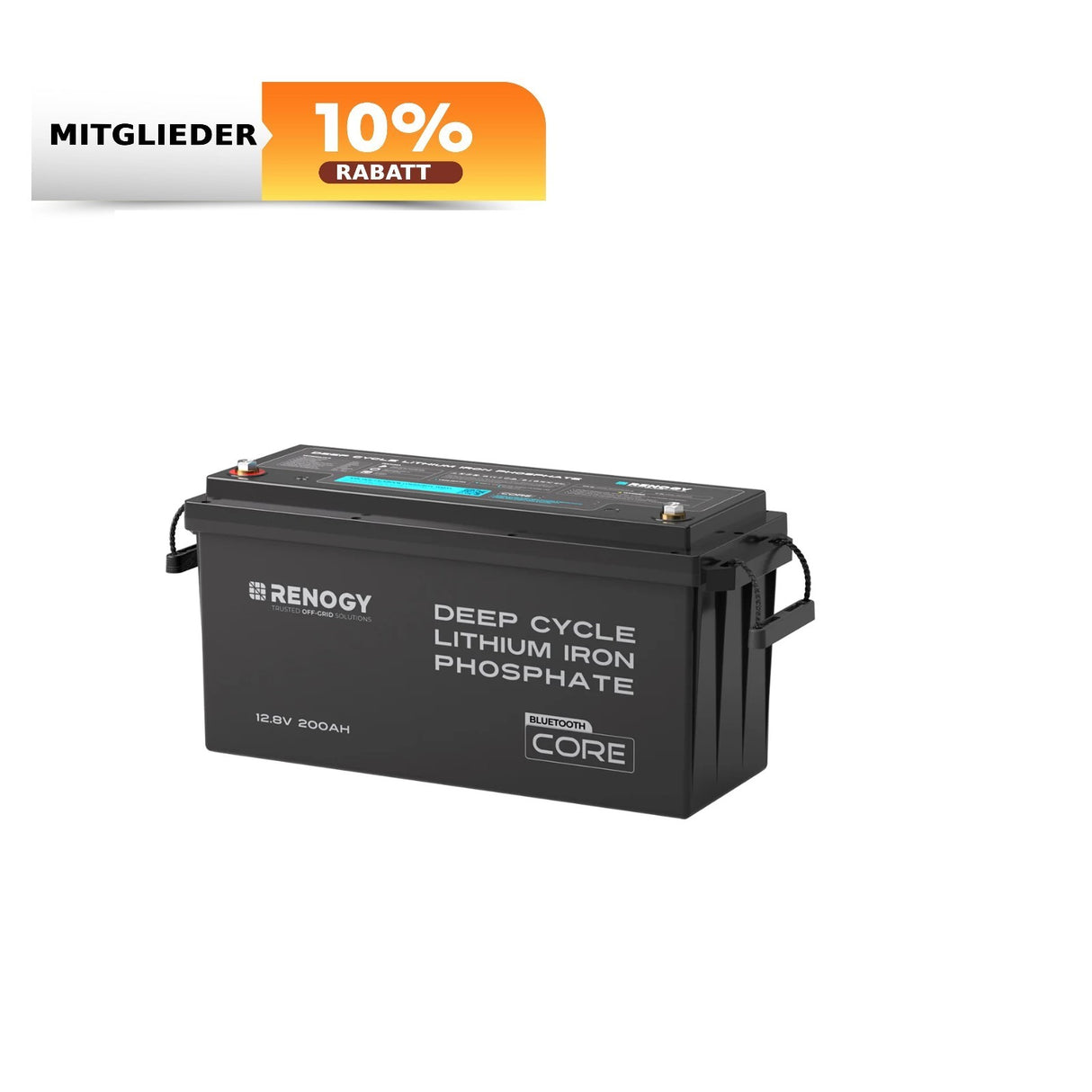 Core 12V 200Ah Lithium Batterie mit Bluetooth