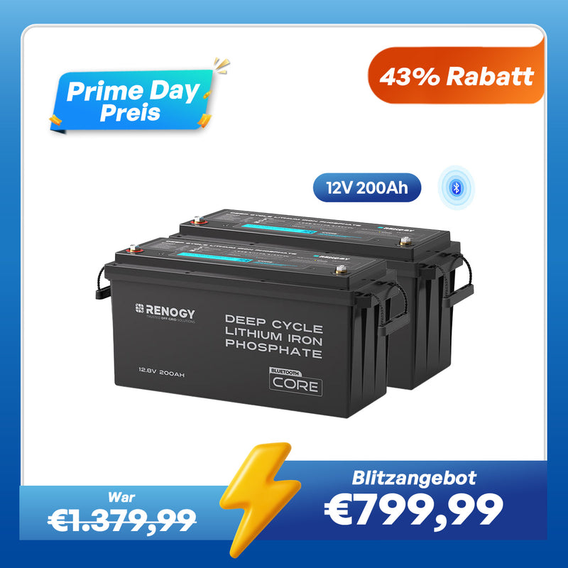 Core - 12V 200Ah LiFePO4 Lithium Batterie mit Bluetooth