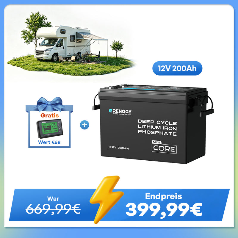 Core Mini - 12V 200Ah LiFePO4 Batterie mit Niedrigtemperaturschutz