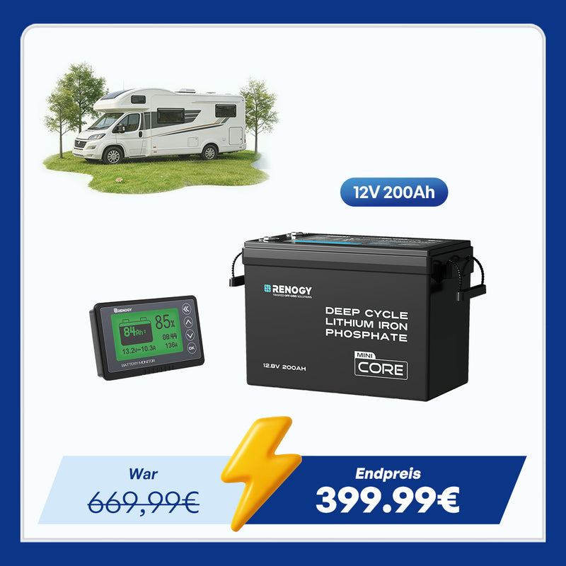 Core Mini - 12V 200Ah LiFePO4 Batterie mit Niedrigtemperaturschutz