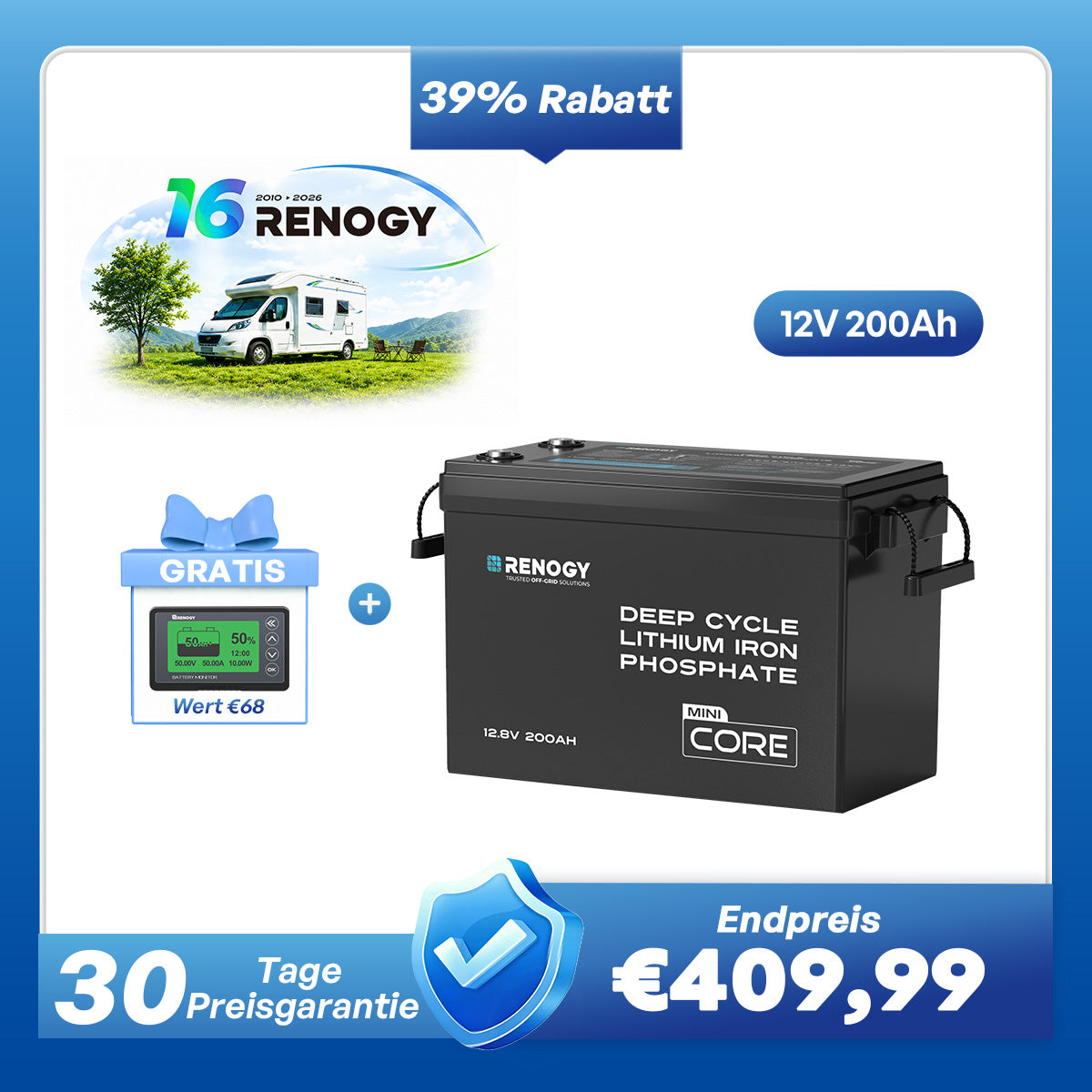 Core Mini - 12V 300Ah LiFePo4 Lithium Batterie