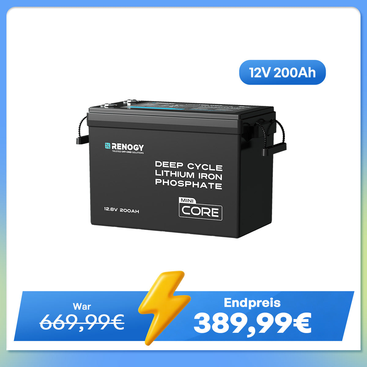 Core Mini - 12V 200Ah LiFePO4 Batterie Niedrigtemperaturschutz