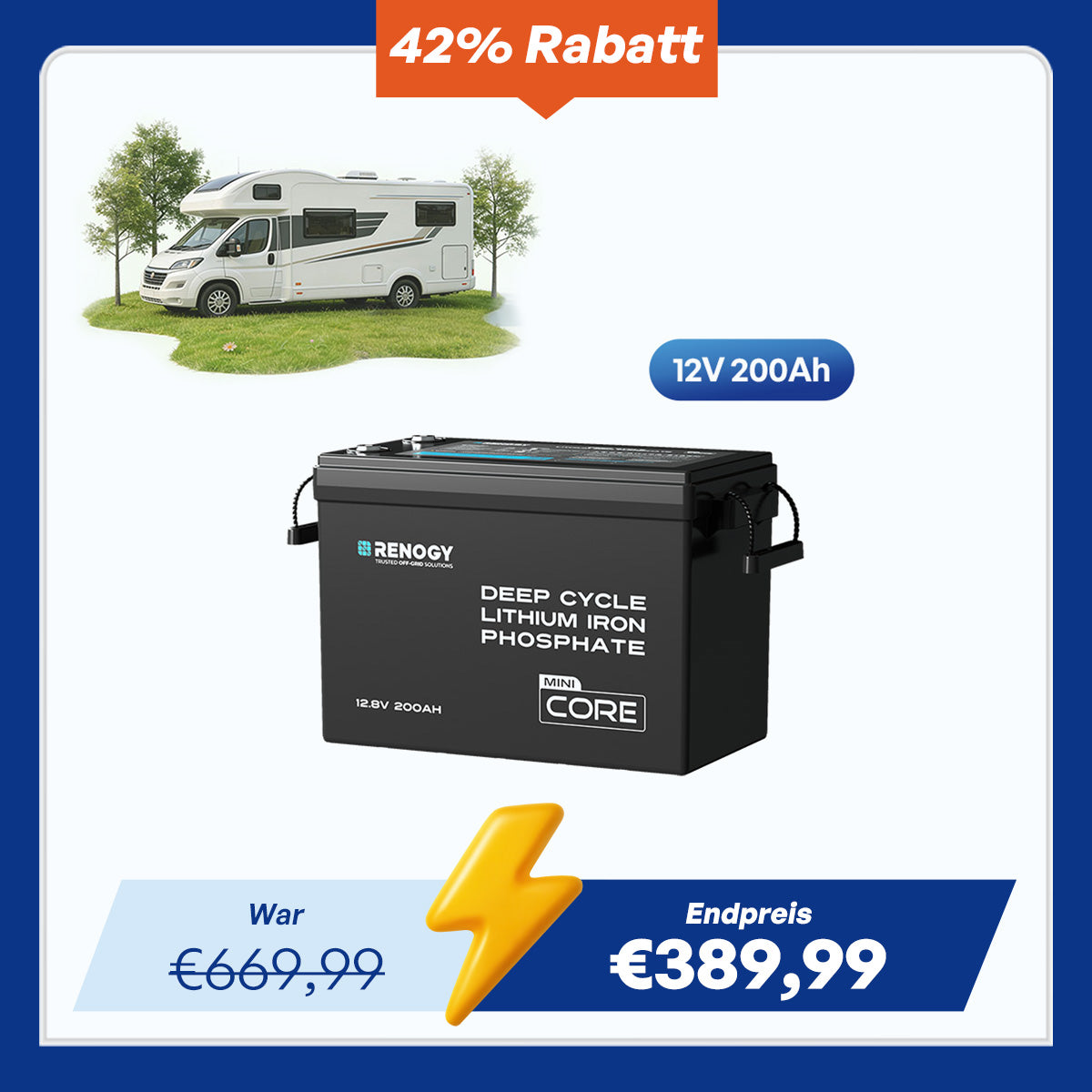 Core Mini - 12V 200Ah LiFePO4 Batterie mit Niedrigtemperaturschutz