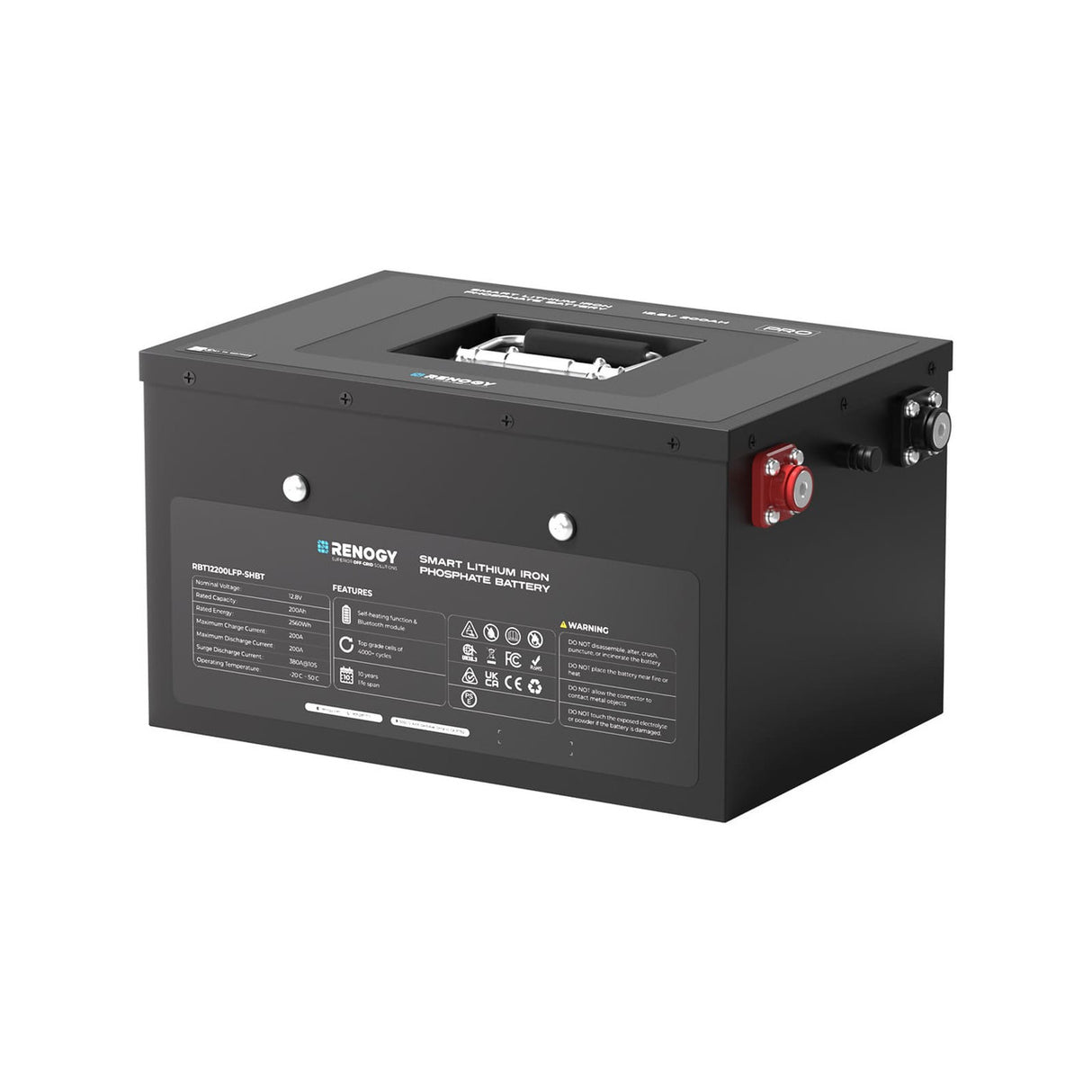 12V 200Ah Untersitz LiFePO4 Batterie mit Bluetooth