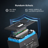 12V 200Ah Untersitz LiFePO4 Batterie mit Bluetooth