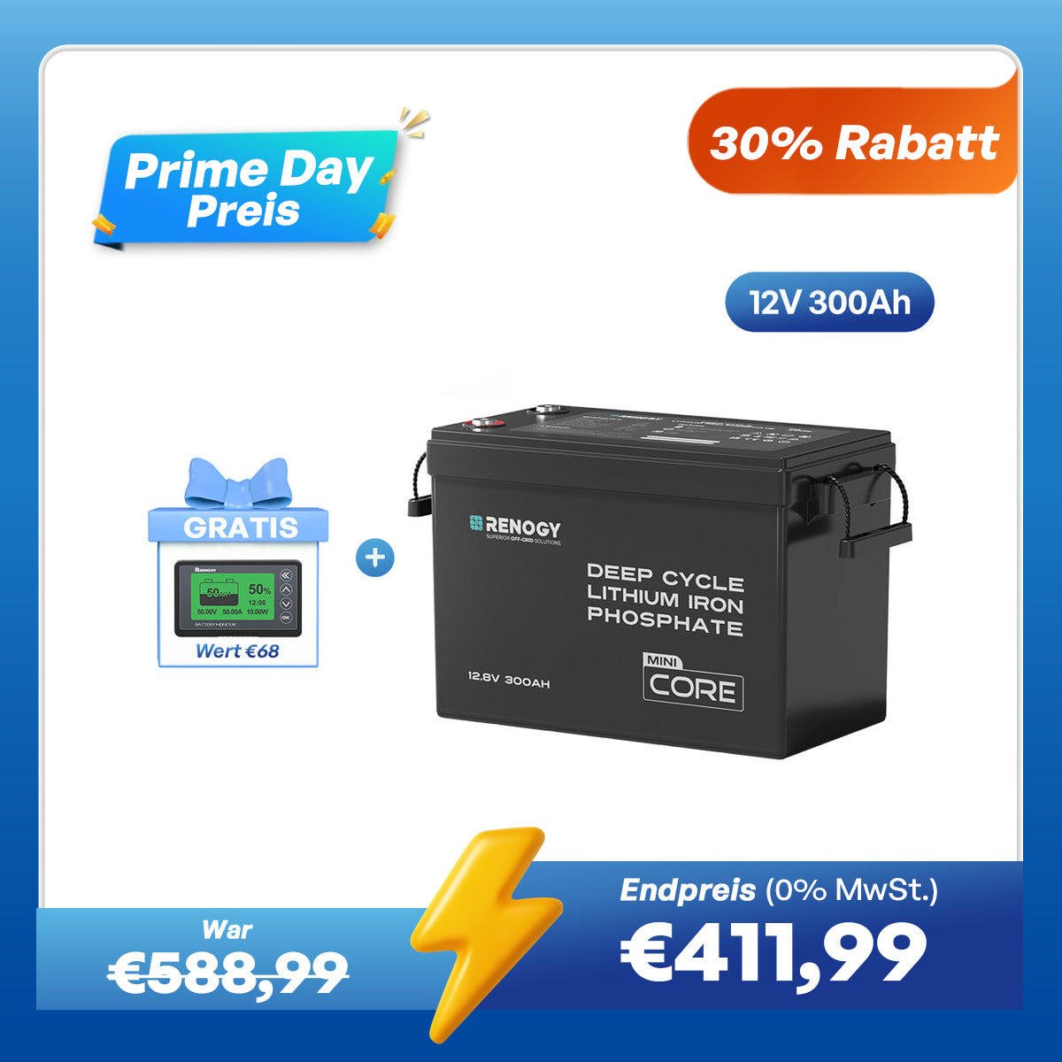 Core Mini - 12V 300Ah LiFePo4 Lithium Batterie