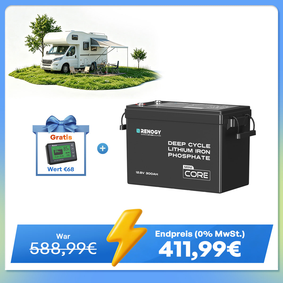 Core Mini - 12V 300Ah LiFePo4 Lithium Batterie