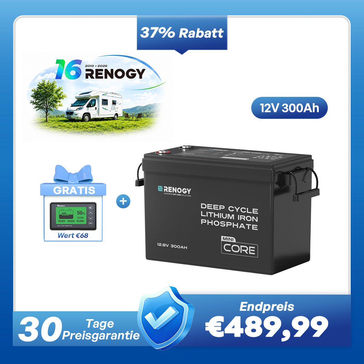 Core Mini - 12V 300Ah LiFePo4 Lithium Batterie