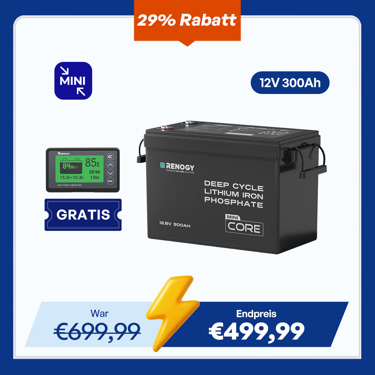 Core Mini - 12V Lithium Batterie 300Ah/200Ah
