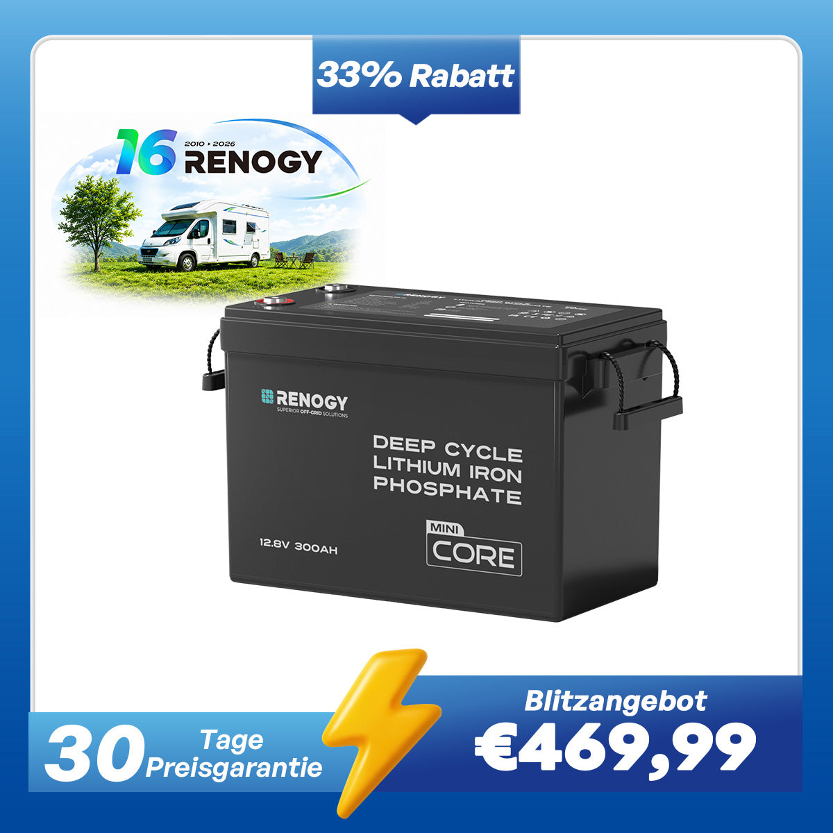 Core Mini - 12V 300Ah LiFePo4 Lithium Batterie