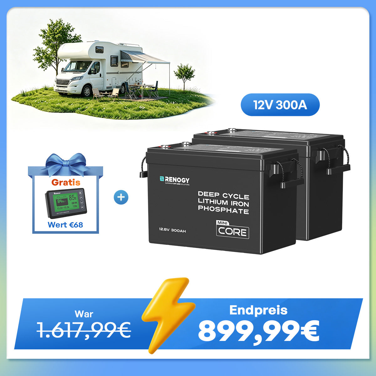 Core Mini - 12V 300Ah LiFePo4 Lithium Batterie