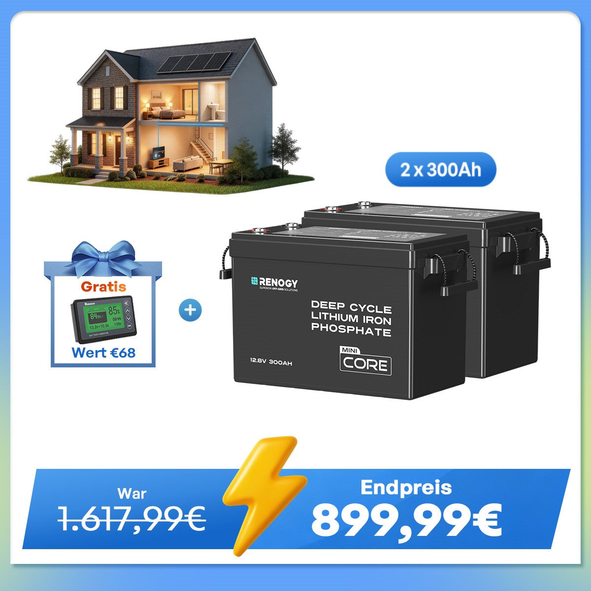 Core Mini - 12V 300Ah LiFePo4 Lithium Batterie