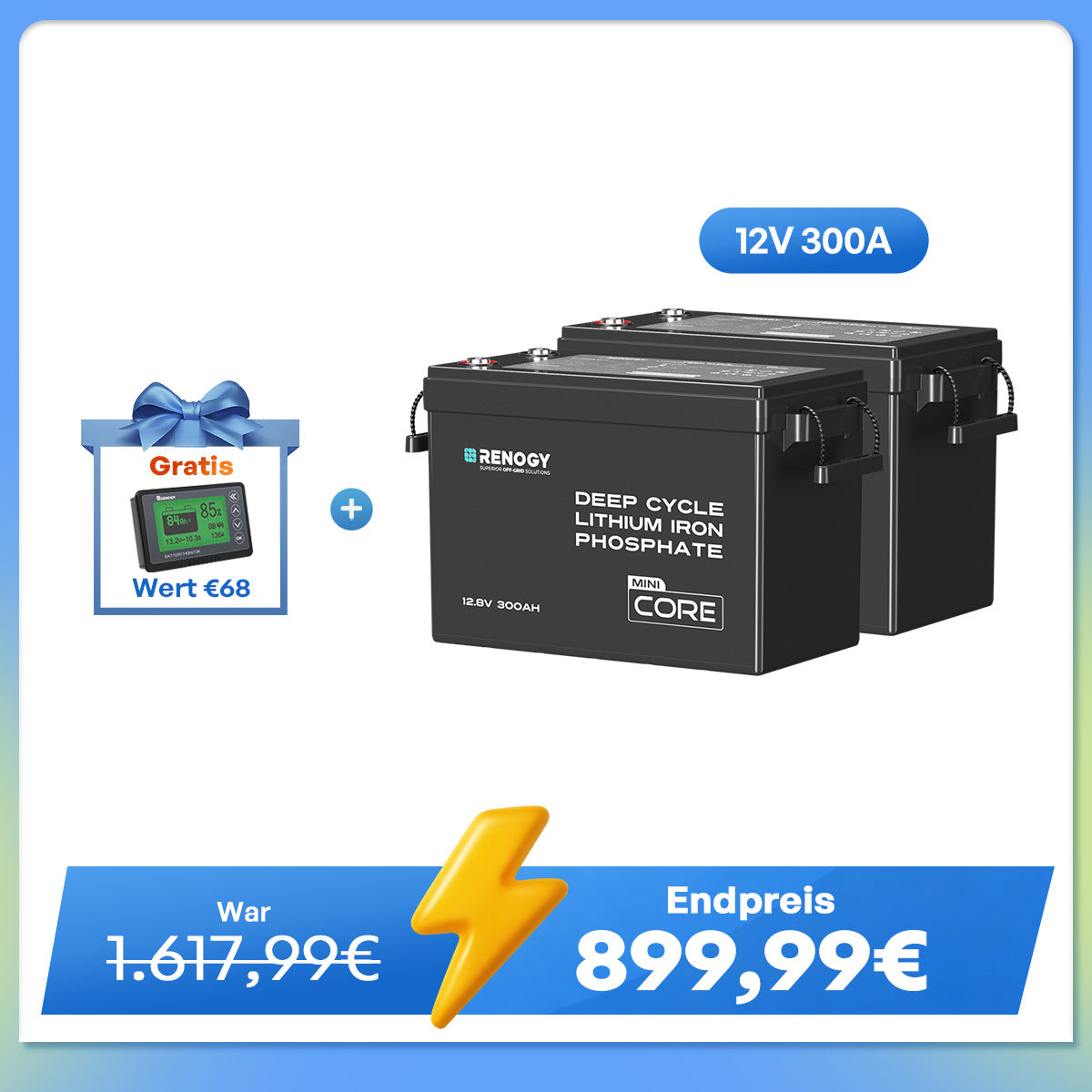 Core Mini - 12V 300Ah LiFePo4 Lithium Batterie