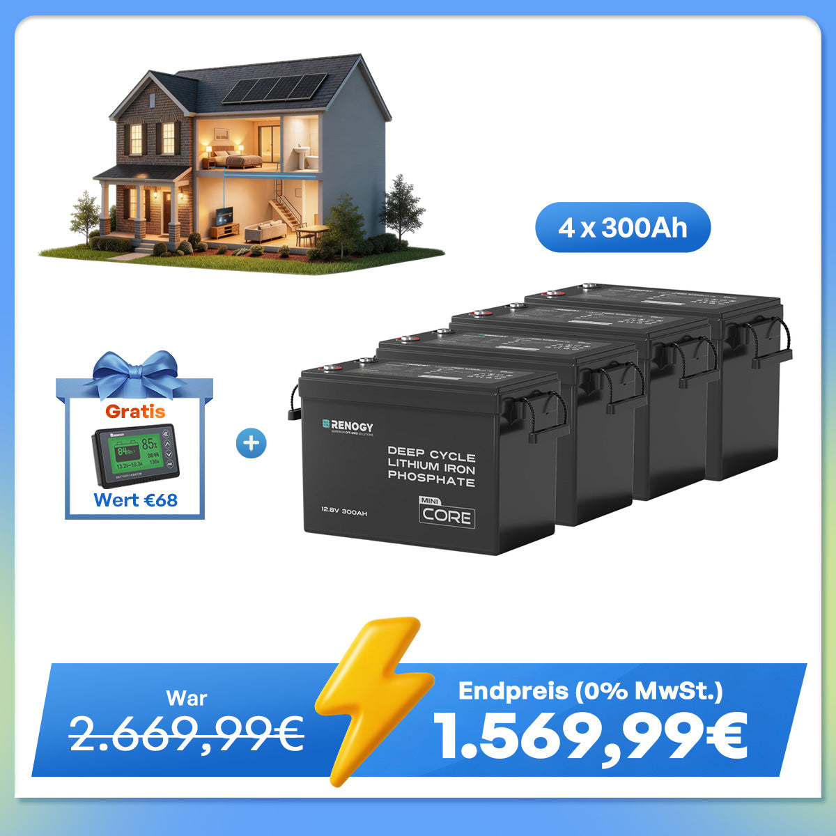 Core Mini - 12V 300Ah LiFePo4 Lithium Batterie