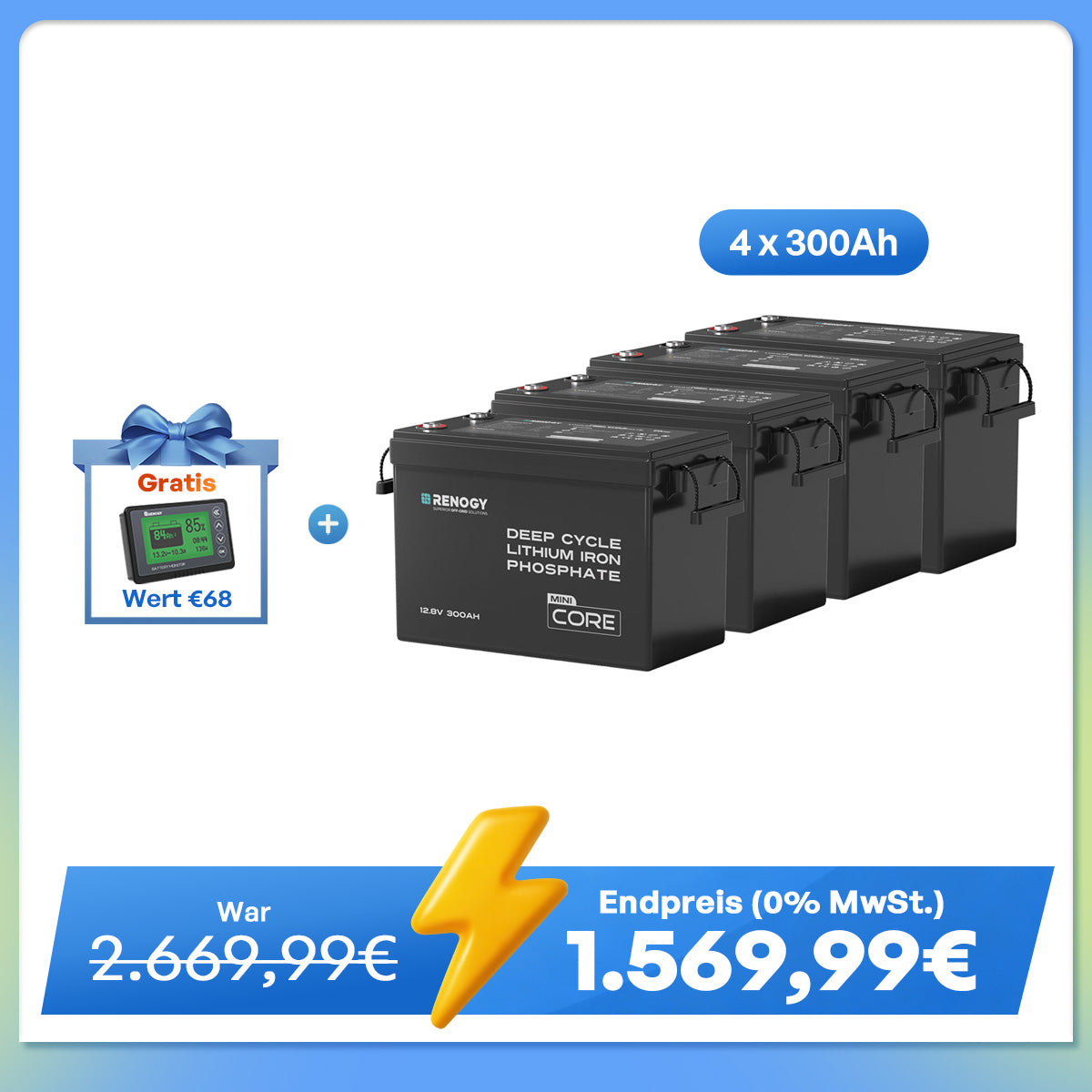 Core Mini - 12V 300Ah LiFePo4 Lithium Batterie