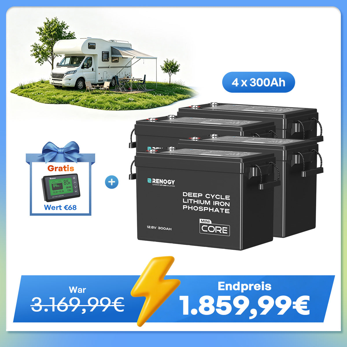 Core Mini - 12V 300Ah LiFePo4 Lithium Batterie