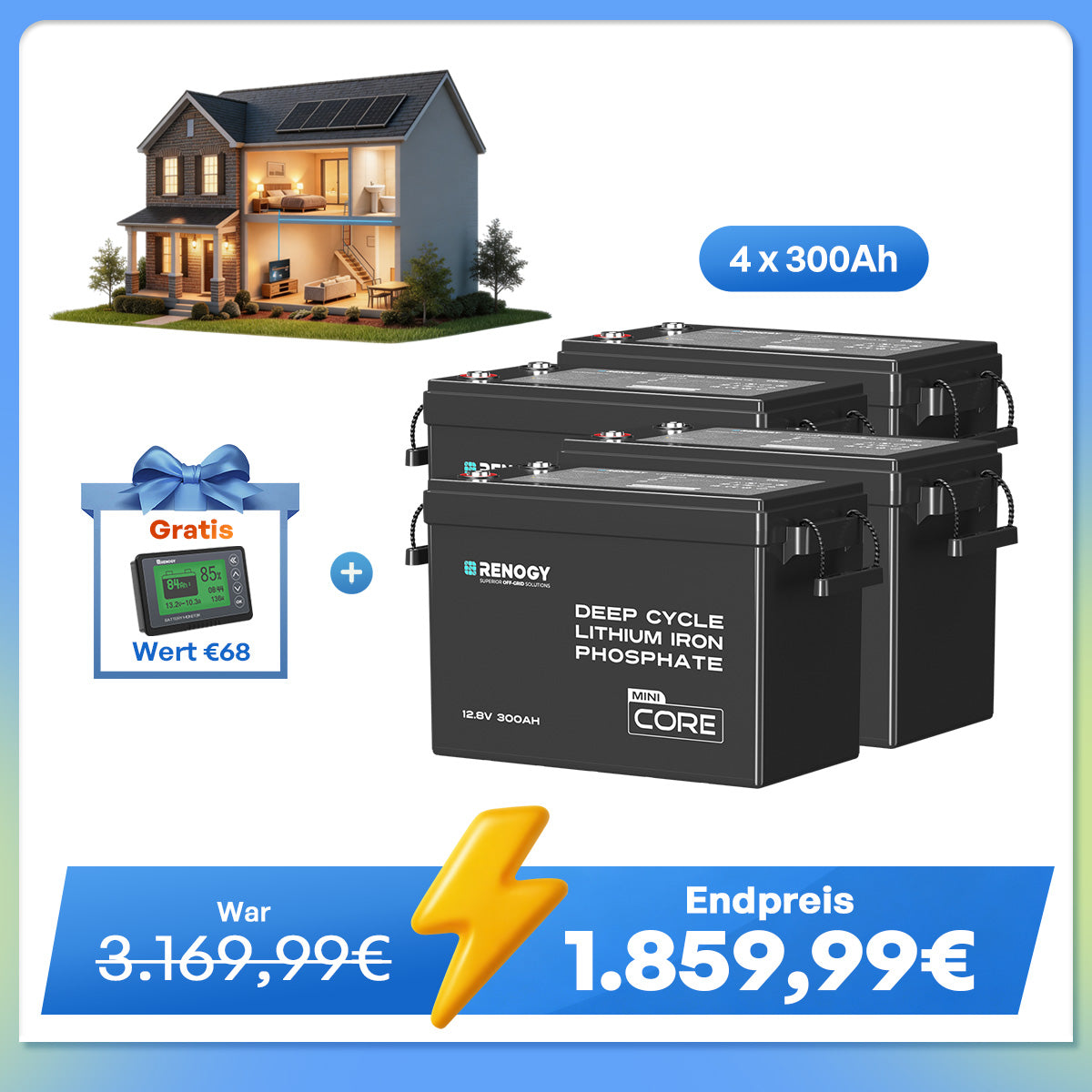 Core Mini - 12V 300Ah LiFePo4 Lithium Batterie