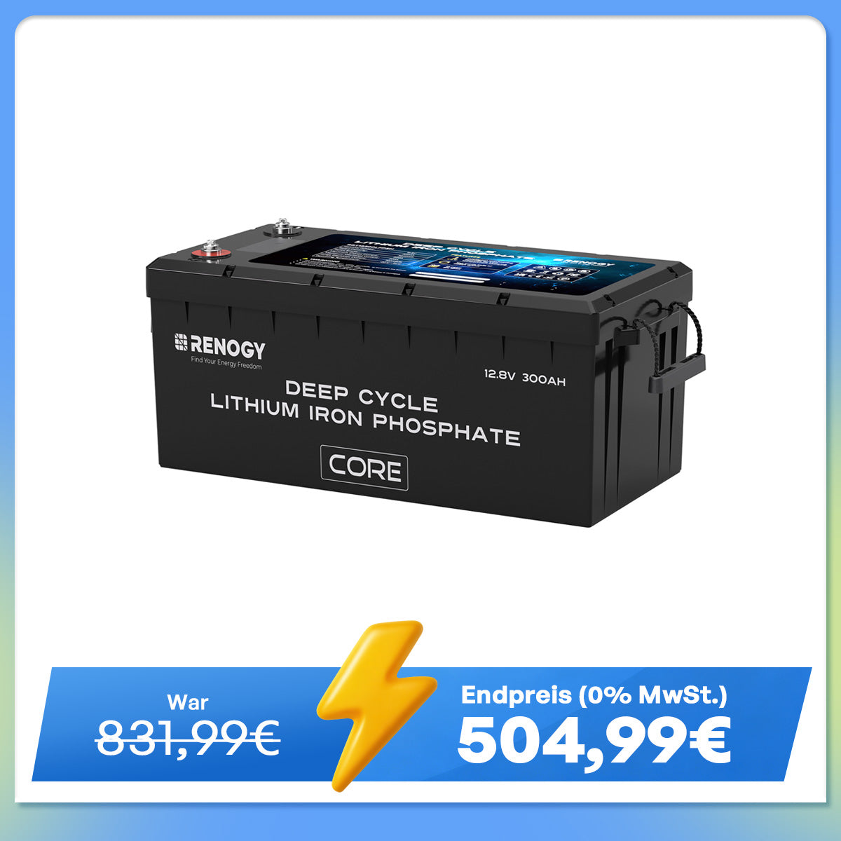 Core - 12V 300Ah LiFePo4 Lithium Batterie mit Selbstheizung