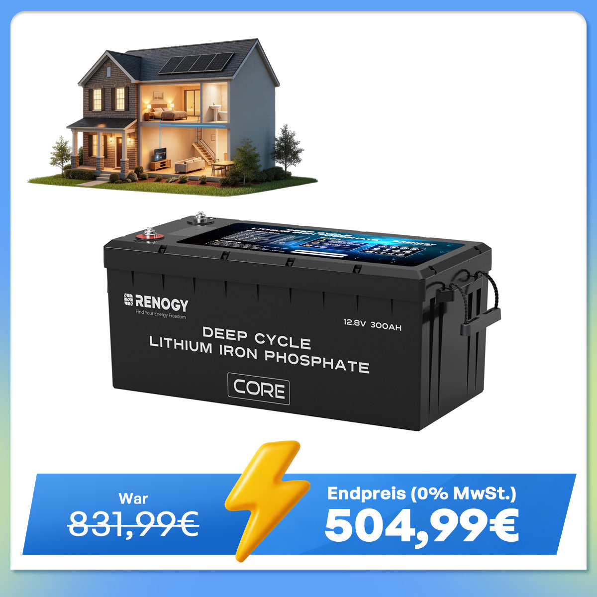 Core - 12V 300Ah LiFePo4 Lithium Batterie mit Selbstheizung