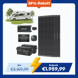 5,12 kWh Wohnmobil Solaranlage | Core 200Ah LiFePO4 Batterien, 3000W Wechselrichter, 50A Batterieladegerät