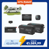 5,12 kWh Wohnmobil Solaranlage | Core 200Ah LiFePO4 Batterien, 3000W Wechselrichter, 50A Batterieladegerät