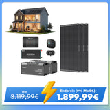 5,12 kWh Off-Grid Solaranlage | 200Ah LiFePO4 Batterien, 3000W Wechselrichter, 50A Batterieladegerät
