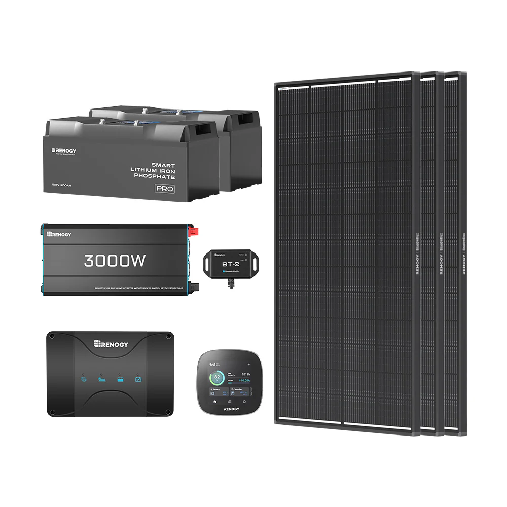 5,12 kWh Off-Grid Solaranlage | 3000W Wechselrichter, 50A Batterieladegerät