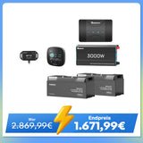 5,12 kWh Off-Grid Solaranlage | 200Ah LiFePO4 Batterien, 3000W Wechselrichter, 50A Batterieladegerät