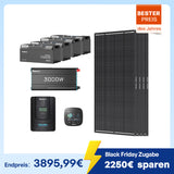 10,24 kWh Off-Grid Solaranlage | 3000W Wechselrichter, 60A Laderegler